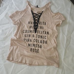 EXPRESS • Light Pink Cold Shoulder Tee Size XS